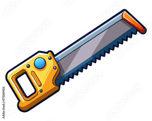 Isolated Hand Saw on White Background
