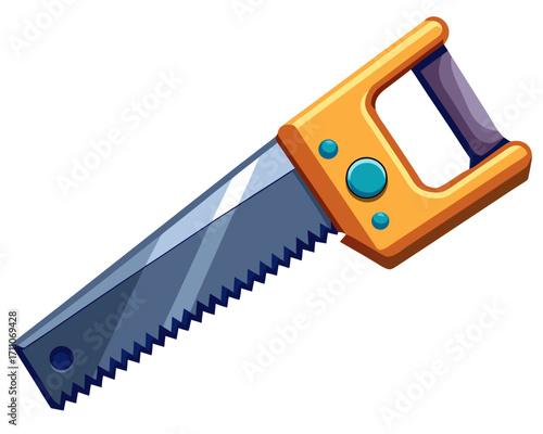 Isolated Hand Saw on White Background