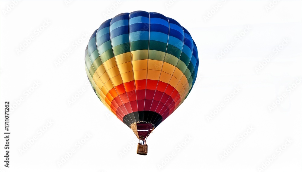 Fototapeta premium a colorful hot air balloon floats against a white background ready for adventure background removed