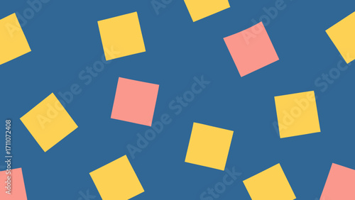A seamless yellow sticky note pattern with blank paper reminders for business messages on a background
