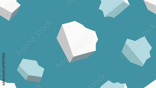 Vector illustration of a blank paper note with an abstract design and a 3D box shadow template