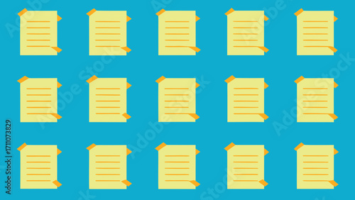A set of yellow folder icons represents business data and document storage on a computer server with a vector design
