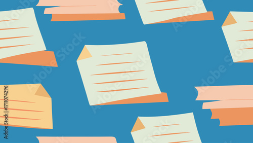 Vector sticky note stickers and blank paper sheets for office reminders and messages on a memo board