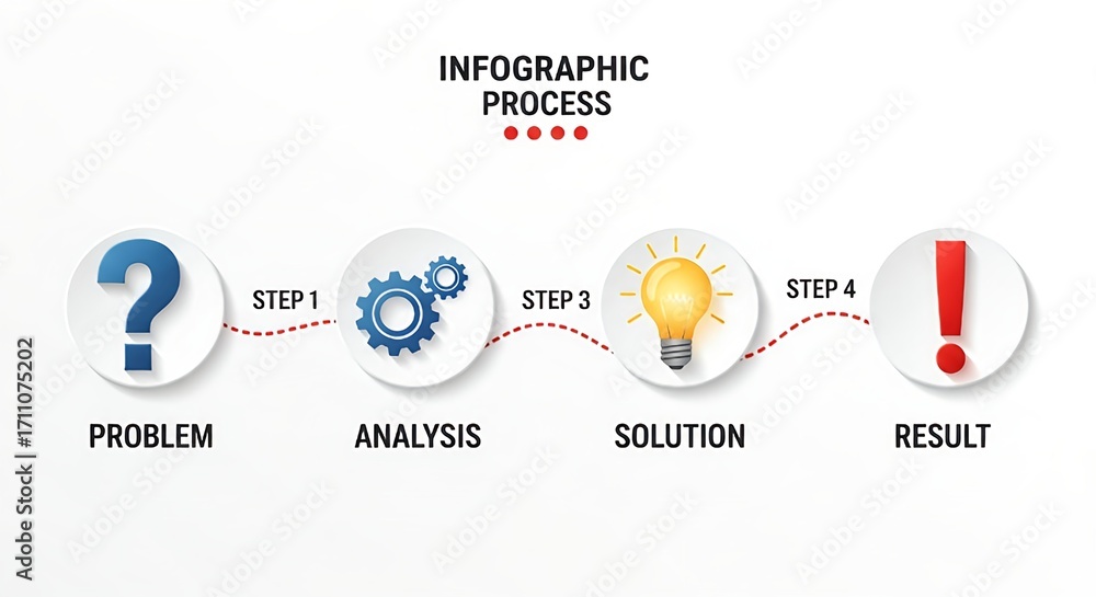 Naklejka premium Visualize your business success with this dynamic infographic process for problem solving solutions