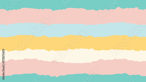 Abstract watercolor vector illustration with a torn paper edge and a blue and orange color pattern