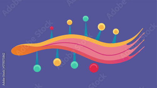 Collagen Production An artistic interpretation of exosomes stimulating collagen fibers in the skin represented with colorful strands being generated.