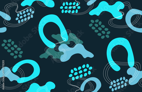 Organic fluid abstract with arctic blue calm refreshing