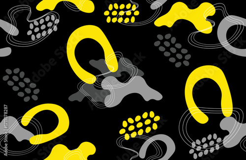 Organic fluid abstract with golden yellow modern luxury