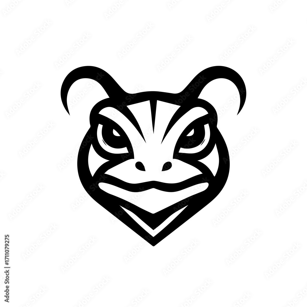 Fototapeta premium Frog-Dragon Hybrid Icon – Minimalist Creature Symbol of Mystery and Power