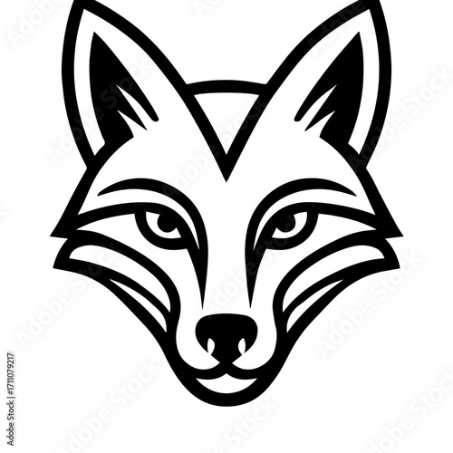 Fox Face Icon – Minimalist Wildlife Symbol of Cunning and Clarity
