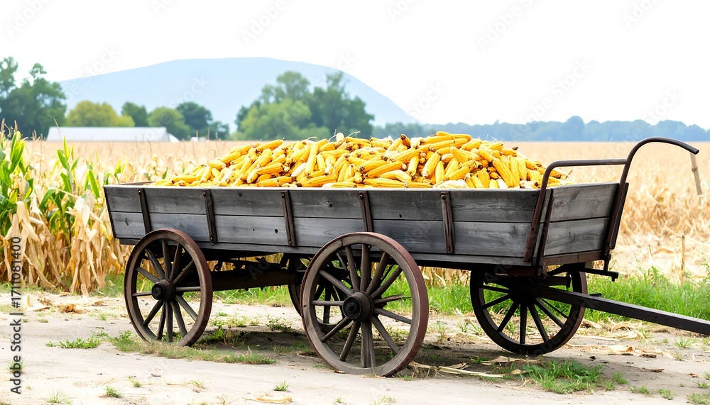 Fototapeta premium Corn wagon in a field