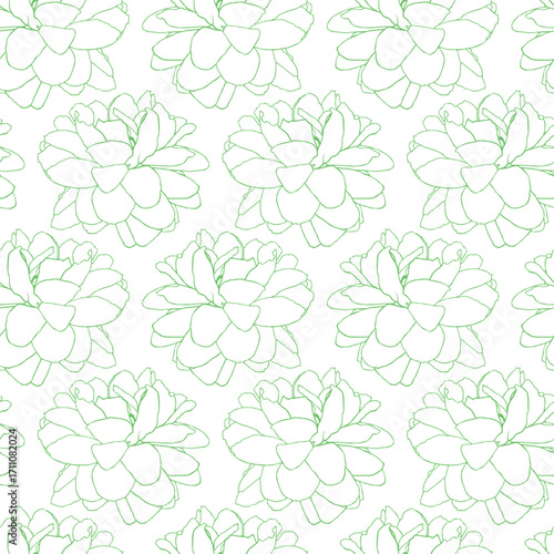 Vector Jasminum sambac or Arabian Jasmine flower seamless repeat pattern with white background patgen5 leaves and butterfly. Suitable for textile, wallpaper and gift wrap.