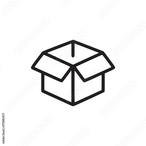 Vector art of open cardboard box minimalist vector illustration of a package, symbolizing delivery, storage, or moving, perfect for logistics, ecommerce, and organizational themes, with a clean and si