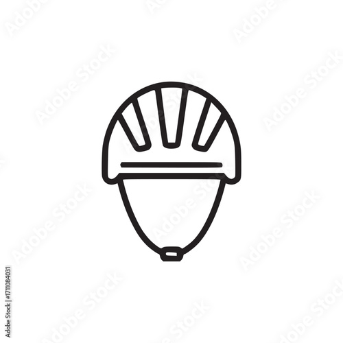 Vector art of bicycle helmet icon represents safety, protection, and sports equipment symbolizes cycling, recreation, and outdoor activities conveys the importance of headgear for injury prevention an