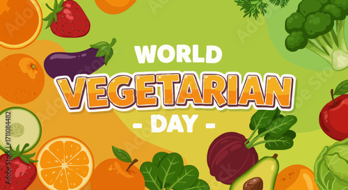Vector illustration world vegetarian day