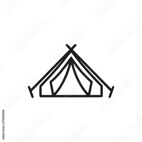 Illustration of a tent, perfect for camping, outdoor adventures, and travelthemed designs its simple and clean design makes it versatile for various creative projects