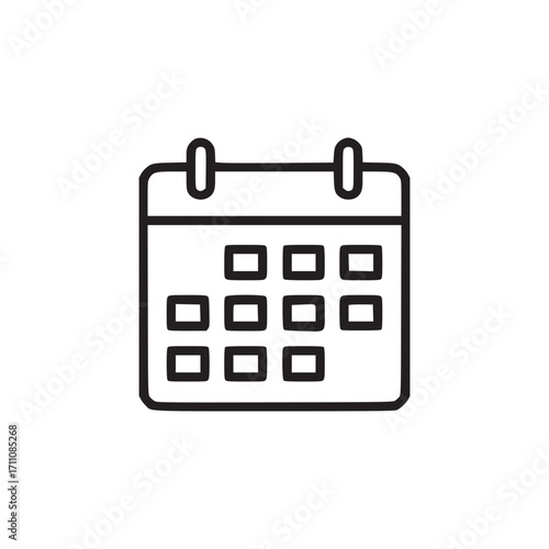 Vector art of calendar icon a clean and simple vector illustration of a calendar, ideal for representing dates, events, scheduling, and time management in a modern and minimalist design
