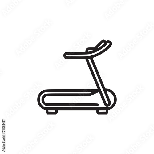 Vector art of treadmill icon this minimalist line art illustration depicts a treadmill, commonly used for indoor running and fitness exercises, symbolizing health, exercise, and modern lifestyle