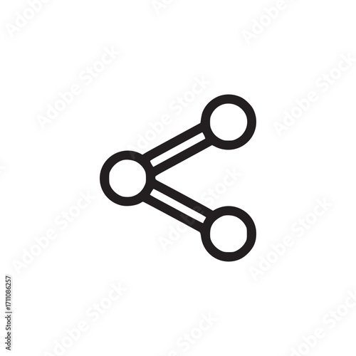 Vector art of a minimalist line drawing of a share icon, the icon is depicted in a simple, elegant style, with clean lines and a focus on essential features, making it ideal for various design applica