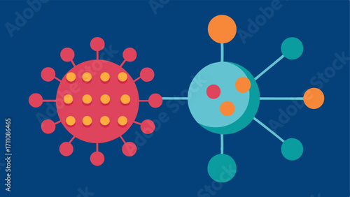 Chemical Bonding Illustration A visual that illustrates nanoparticles bonding with skin molecules showcasing the interaction that leads to improved cellular regeneration.