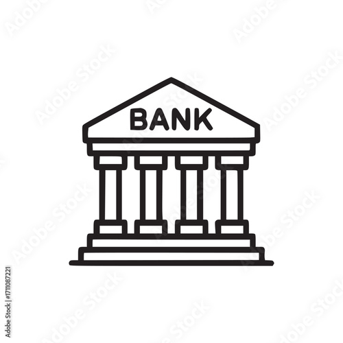 Vector art of bank building this image represents finance, investment, and banking it is a simple, clean line drawing that is perfect for use in a variety of projects