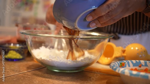 Homemade Shrimp Fried Rice Being Cooked in Kitchen - Series