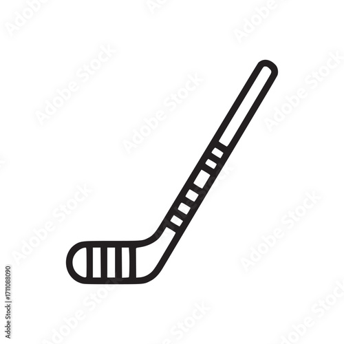 Vector art of minimalist hockey stick illustration, representing sports, recreation, and competition with a clean and modern design, suitable for logos, icons, and sportsrelated content