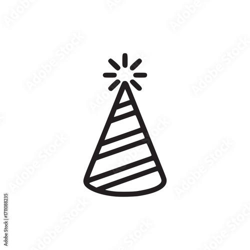 Vector art of party hat icon this simple vector illustration shows a party hat, perfect for representing celebrations, birthdays, festive events, and joyful occasions