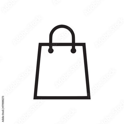 Vector art of shopping bag icon this minimalist vector illustration depicts a shopping bag, representing retail, commerce, purchase, and consumerism in a clean and simple style