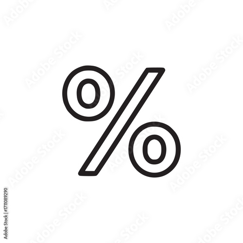 Illustration of a percentage sign perfect for financial reports, sales promotions, or educational materials about statistics and discounts clean, minimalist design for versatile use