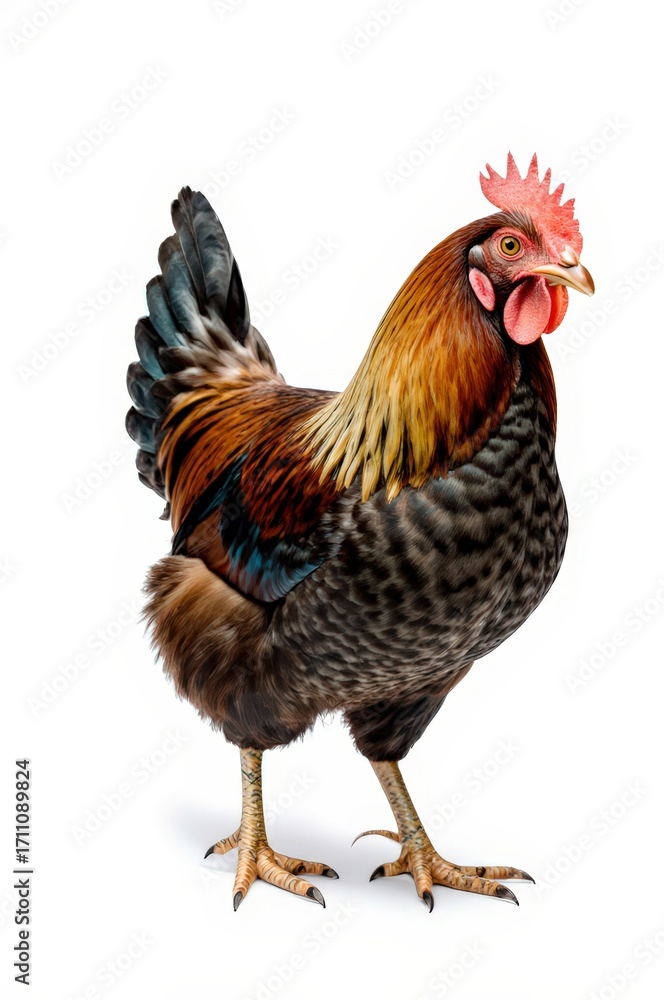 Fototapeta premium Studio shot of a rooster on white