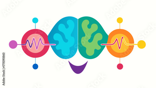 Brainwave Patterns A graphic displaying various brainwave forms alpha beta theta delta with color gradients demonstrating the concept of mental states and cognitive enhancement.