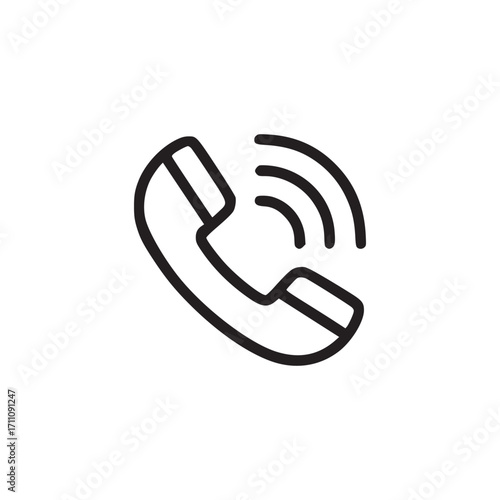Vector art of simple line drawing of a telephone receiver a clean and minimalist icon representing communication, contact, or customer service ideal for websites and apps