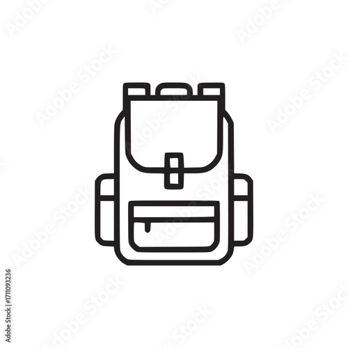 Illustration of a backpack this minimalist icon represents a rucksack, suitable for travel, hiking, or school its simple design makes it versatile for various applications