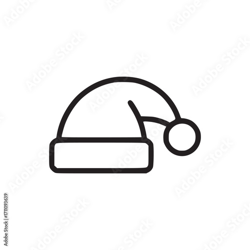 Illustration of a santa hat this minimalist icon represents a christmas cap, suitable for holiday, winter, or celebration its simple design makes it versatile for various applications