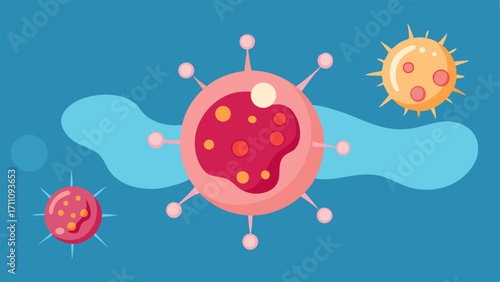 Cellular Activity Animation An animatedstyle illustration depicting skin cells actively dividing and formatting showcasing the dynamic nature of regeneration.