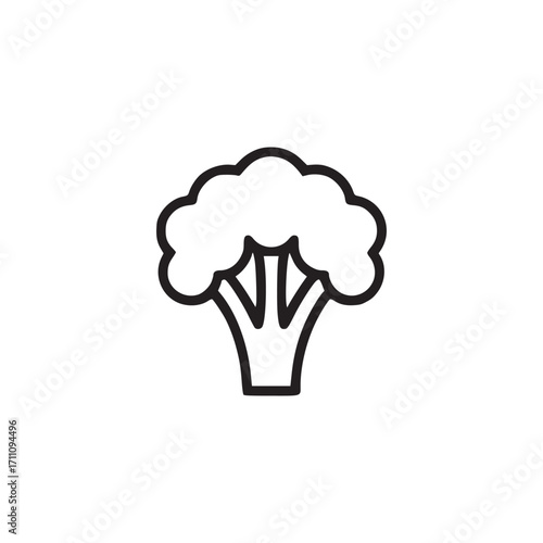 Vector art of broccoli icon a simple and clean line drawing of broccoli, perfect for food, health, and nutrition themes the minimalist design ensures versatility