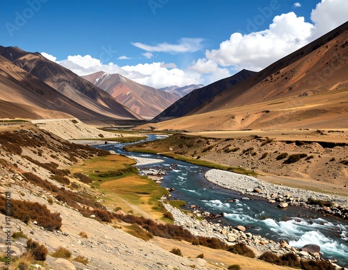 Mountain river valley landscape photography