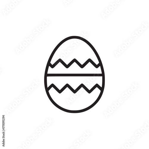 Vector art of easter egg icon simple line drawing of an egg with a zigzag pattern symbol of spring, holiday, and celebration vector illustration for web, print, or design project