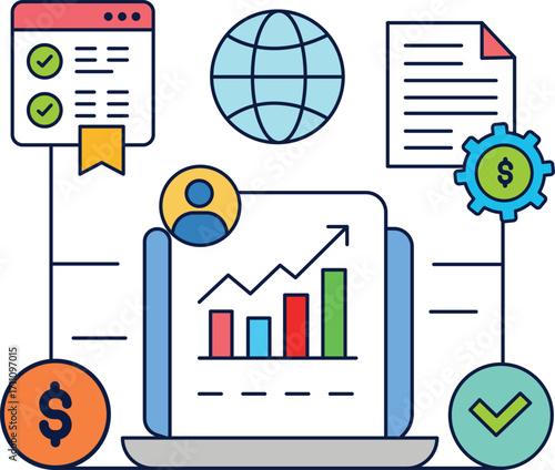 Marketing Presentation Strategy Icon Set – business, finance, analytics, growth, planning, management, success