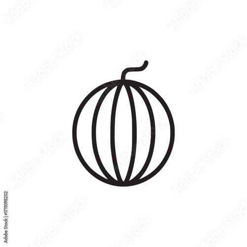 Vector art of watermelon this simple line art illustration of a watermelon captures the essence of summer, freshness, and healthy eating, making it ideal for various design projects