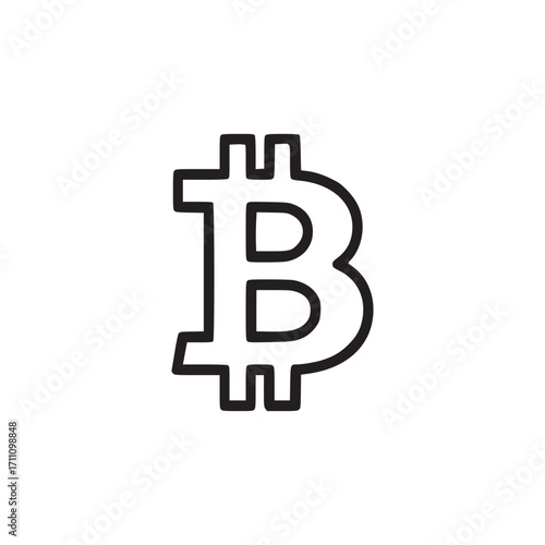 Vector art of bitcoin icon symbol of cryptocurrency, digital currency, and decentralized finance modern and minimalist design for financial technology and investment concepts