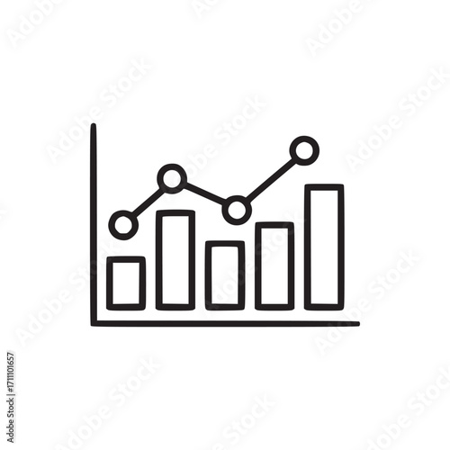 Vector art of graph chart icon vector illustration simple outline diagram for web design, user interface, mobile app, and other projects minimalist chart symbol