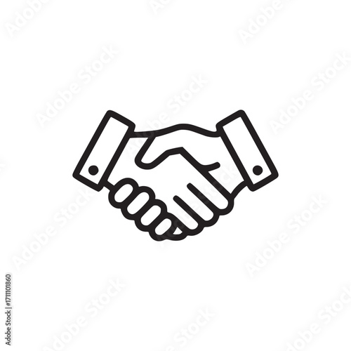 Illustration of handshake symbol of agreement, partnership, cooperation, deal, and business vector icon for web design, mobile app, ui, ux, and graphic design projects