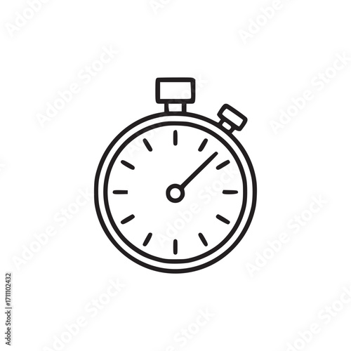 Vector art of stopwatch icon a clean and precise vector illustration of a stopwatch, ideal for representing time, speed, and measurement in various design projects