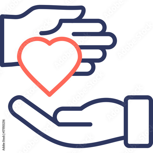 Volunteer Support line color icon