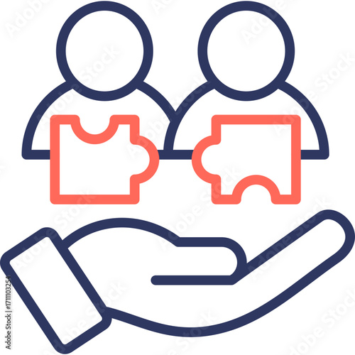 Social Contribution line color icon