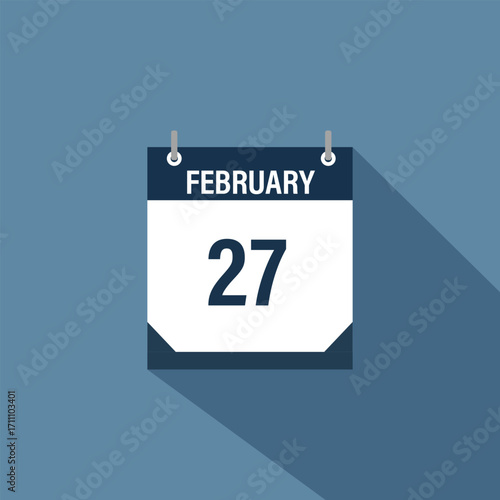 27 February calendar vector illustrations