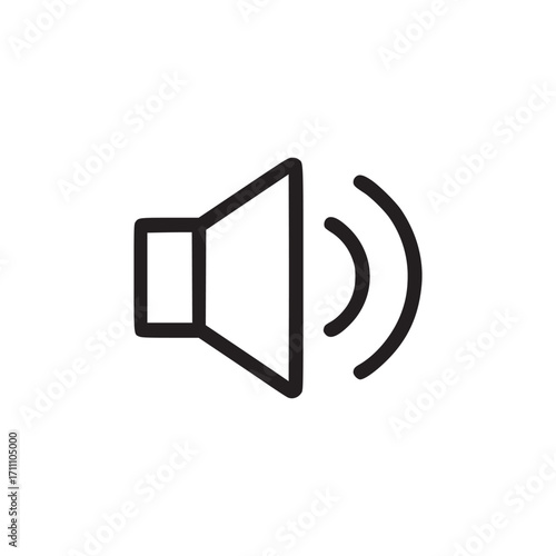 Vector art of sound icon speaker volume sign media player interface button audio symbol perfect for websites, apps, presentations and more vector illustration