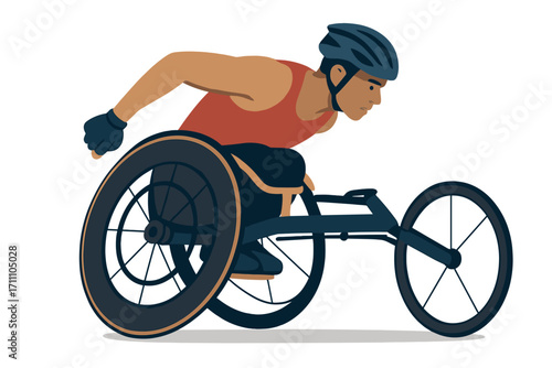 Disabled athlete competing in wheelchair racing